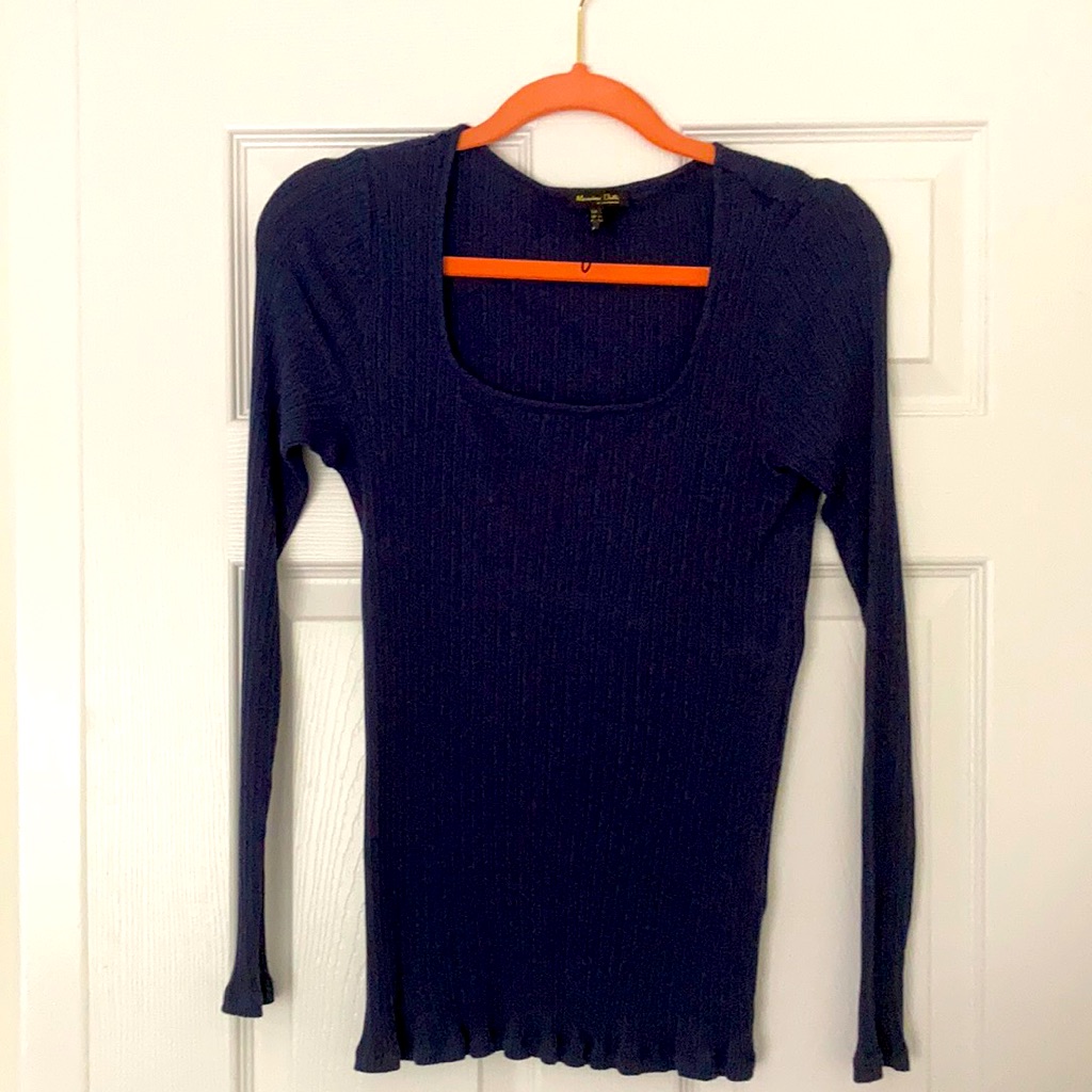 Women's Long Sleeve Shirt Navy Xl